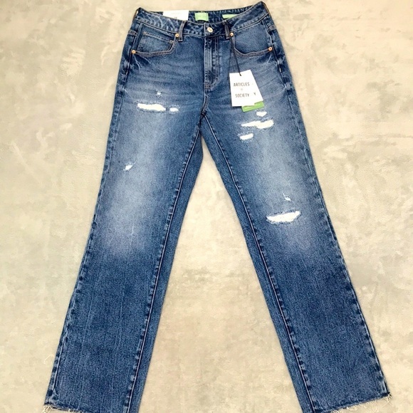 Articles of Society Distressed Medium Wash Jeans Size 26 New - Picture 1 of 13